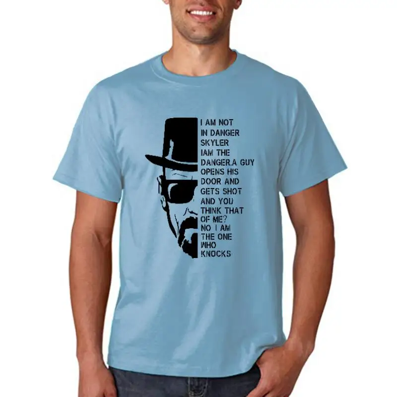 

THE 100% cotton o neck men tshirt short sleeve heisenberg print T shirt casual loose summer men T shirt cool T-shirt