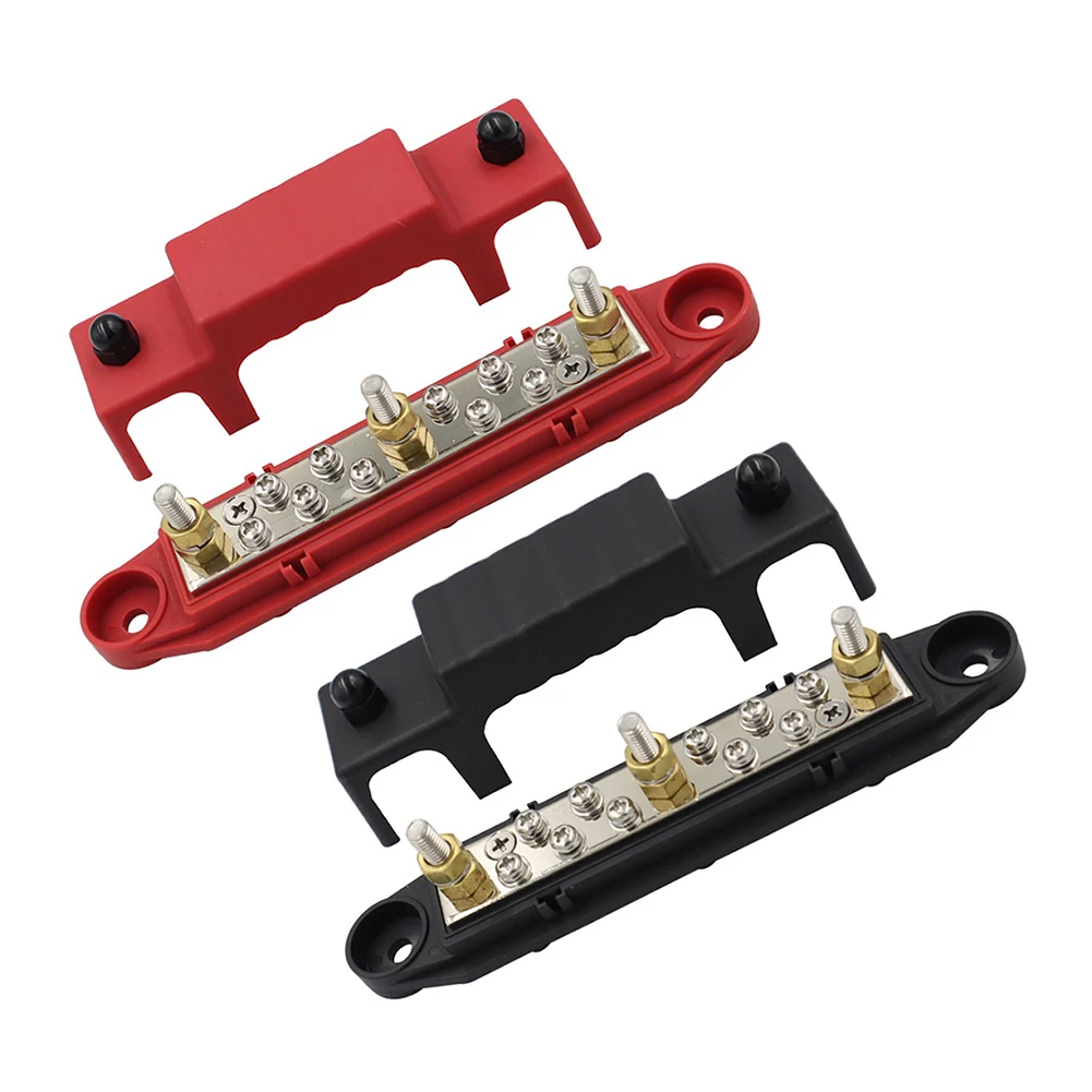 

Positive Negative Bus Bar Battery Power Distribution Block DC 48V M6 Terminal Studs Terminal Screws for Car Marine Boat RV