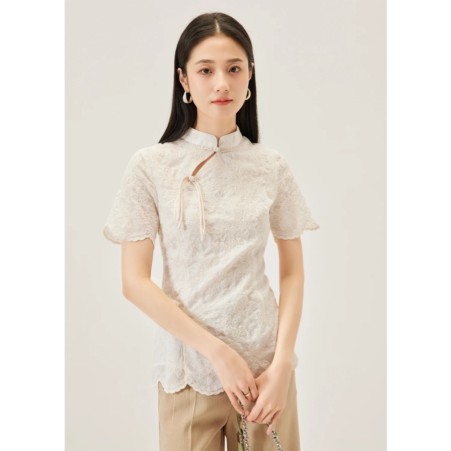 

2023 Coton Embroidery Womens Tops and Blouses Slim Single-piece Set Pullover Summer Blusas Mujer De Moda Verano Elegantes