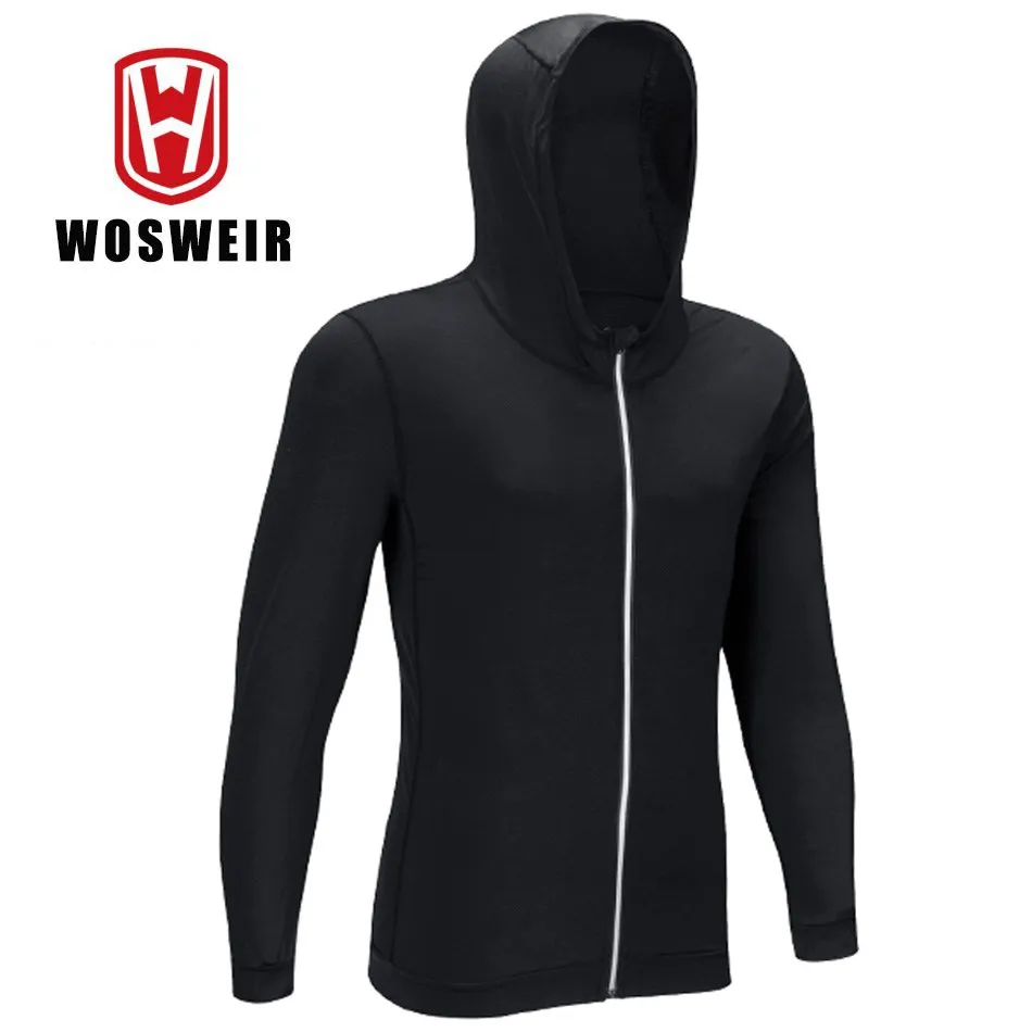 

WOSWEIR Sports Coat Jacket Tracksuit Cover for Men Quick Dry Wear Running Suit Jogging Gym Fitness Workout Clothes Reflective