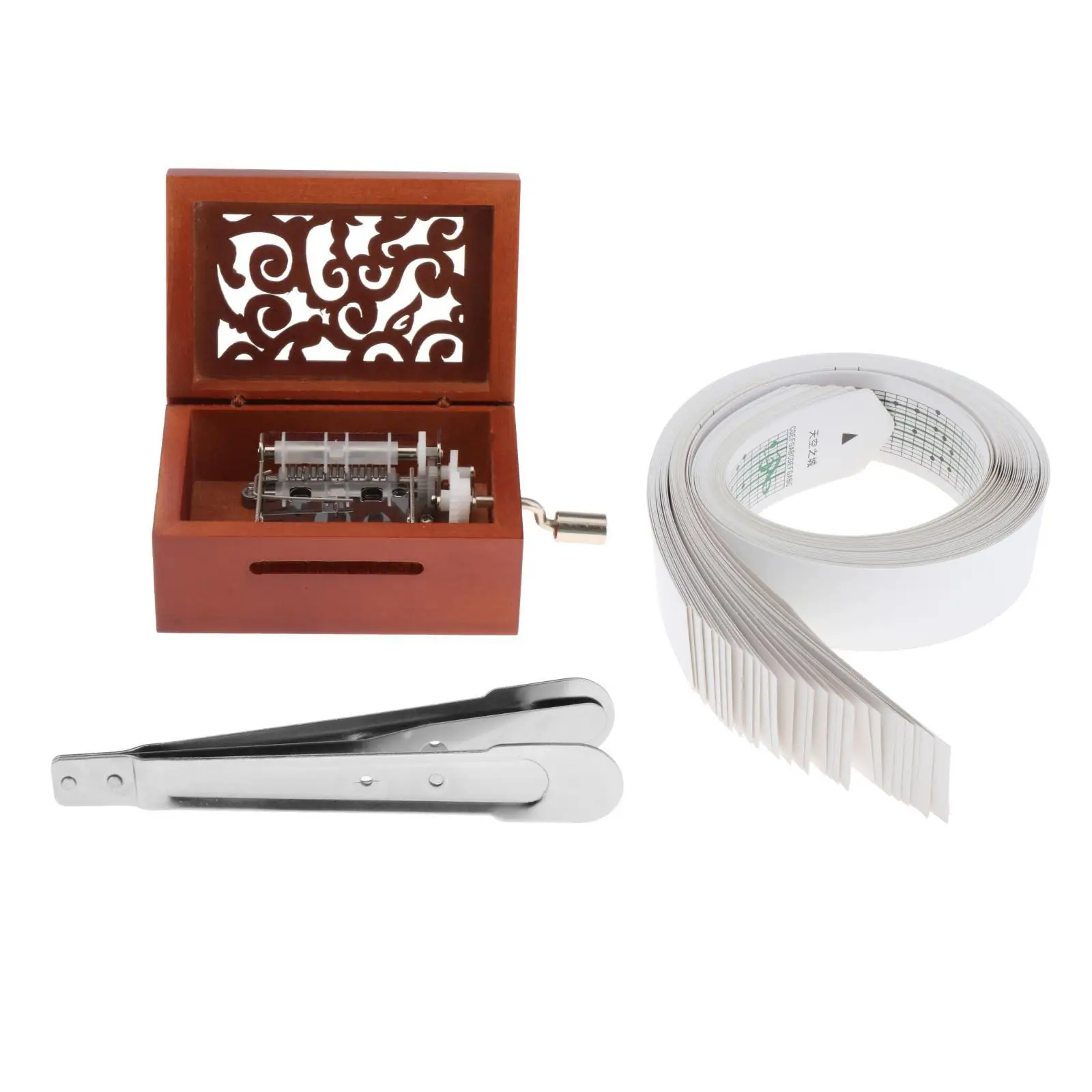 

DIY Hand-crankedBox W/ Hole Puncher 16 Songs 15 Blank Paper Tapes