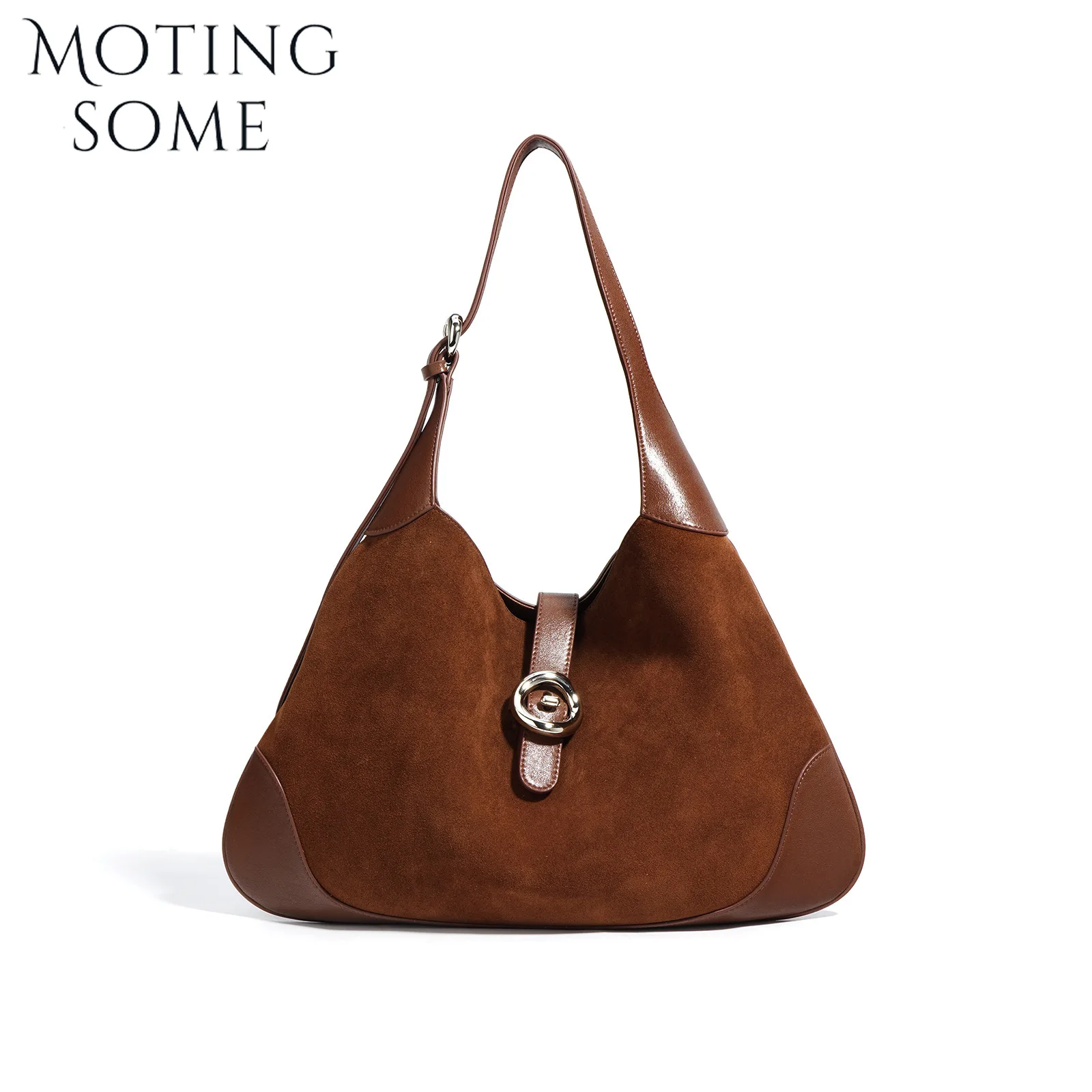 Motingsome замшевая кожаная сумка-тоут женская сумка-седло роскошные осенние