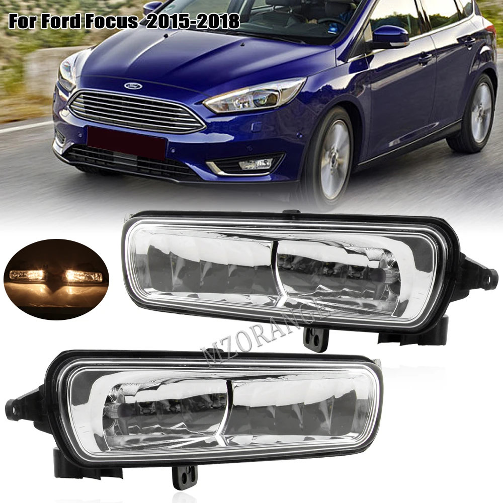 

Auto Fog Light Headlight For Ford Focus 2015 2016 2017 2018 Daytime Running Driving DRL Fog Lamp Turn Signal Car Accessories