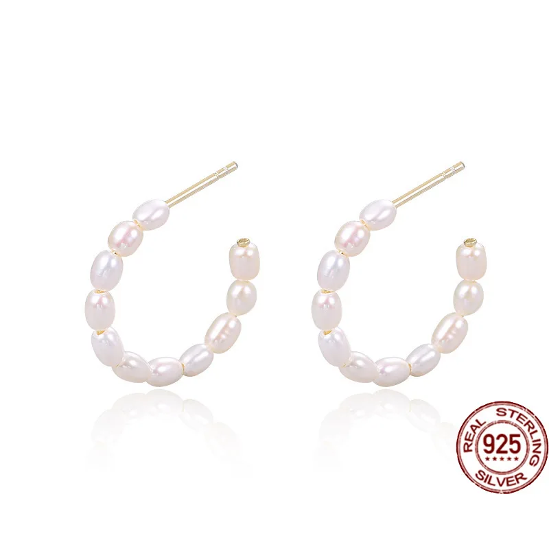 

Серьги-кольца из серебра 925 пробы с жемчугом