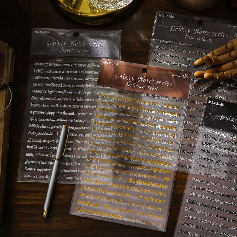 

4 стиля Простых Творческих текста наклеек Mr. Paper из ПВХ, винтажные наклейки с надписью на английском языке, декоративные канцелярские наклей...