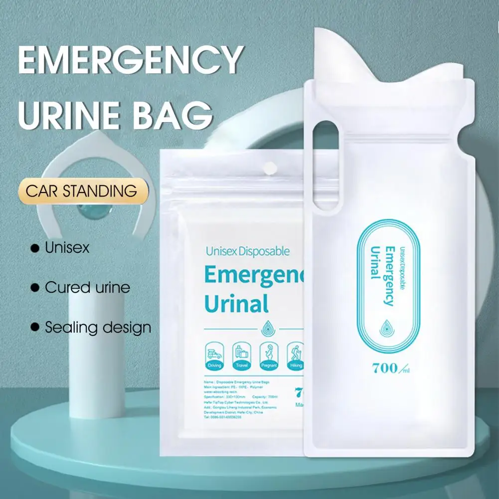 

4Pcs 700ml PE Pee Bag English Edition Disposable Anti Corrosion Car Urinal Bag For Driving Urine Bags