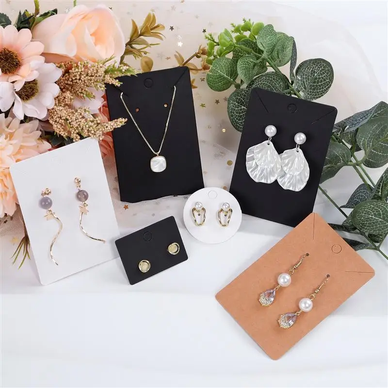 

50pcs/Lot Earrings Necklaces Display Cards For Jewelry Boxed And Packaging Cardboard Hang Tag Card Ear Studs Paper Card 6x9cm