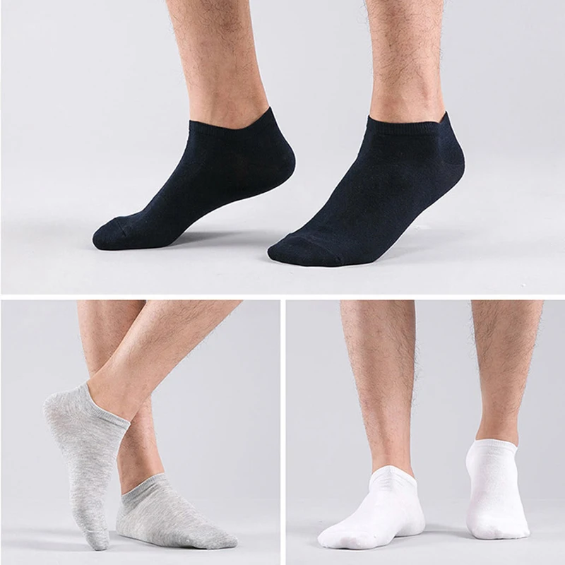 Thin Men Socks High Quality No Show Boat Socks Black Short F