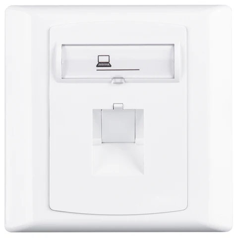 Linkwylan 86x86 мм CAT6 RJ45 Сетевая настенная крышка Одиночная 1-портовая двойная 2-портовая интернет-панель Лицевая панель LAN для коммутатора Ethernet