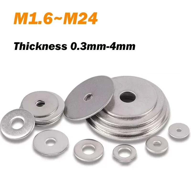 

Плоские шайбы из нержавеющей стали M1.6-M24 DIN9021