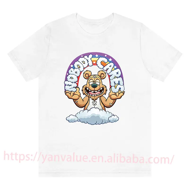 

Unisex Fashion Casual Short Sleeve Tops Tee Romance Superior Bear T-Shirt Women Harajuku Men Tshirt