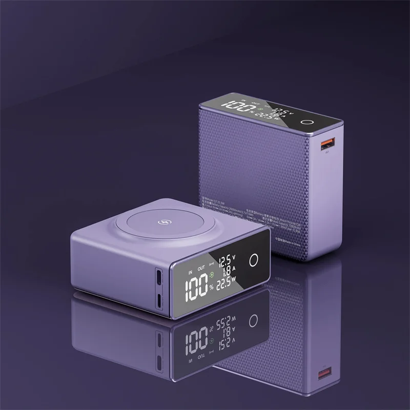 Магнитный внешний аккумулятор на 20000 мАч быстрое зарядное устройство для