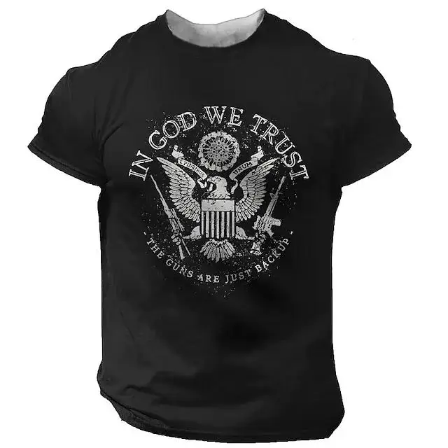 

Футболка мужская оверсайз с круглым вырезом, тенниска с 3D-принтом орла, повседневная майка с короткими рукавами, уличная одежда в стиле ретр...