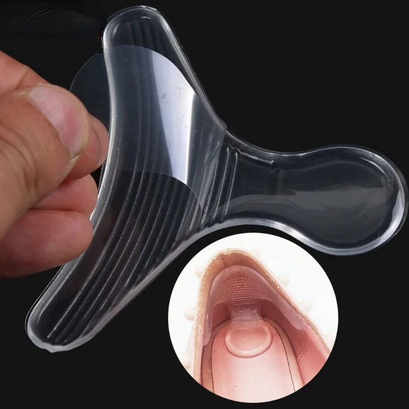 

1 Pair Silicone Soft Insert Heel Liner Grips T-type Thread High Heel Comfort Pads Feet Care Accessories Women Silicon Insoles