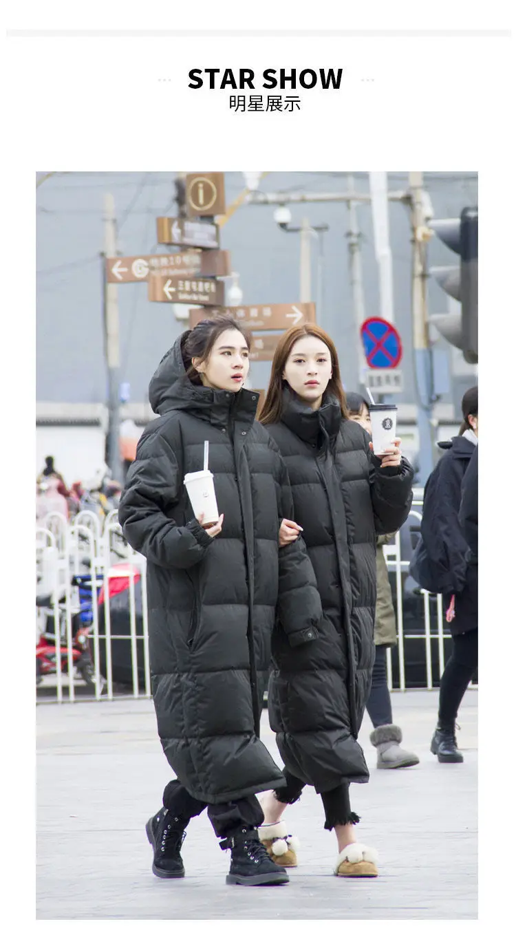 Korean Fashion Winter Warm Jacket Women with Hood Loose Thick Coat Mid-length 2022 New Winter Clothing