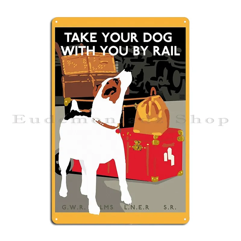 Jack Russel Terrier дорожная собака и искусственная металлическая вывеска печатная