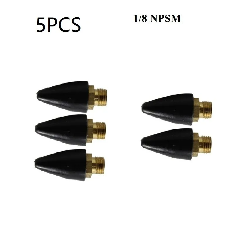 

5pcs Air Nozzles Rubber Tip 3mm/0.12inch Blow Gun Kits Part Set Replacement Thread 1/8 Inch NPSM Power Tools Accessories