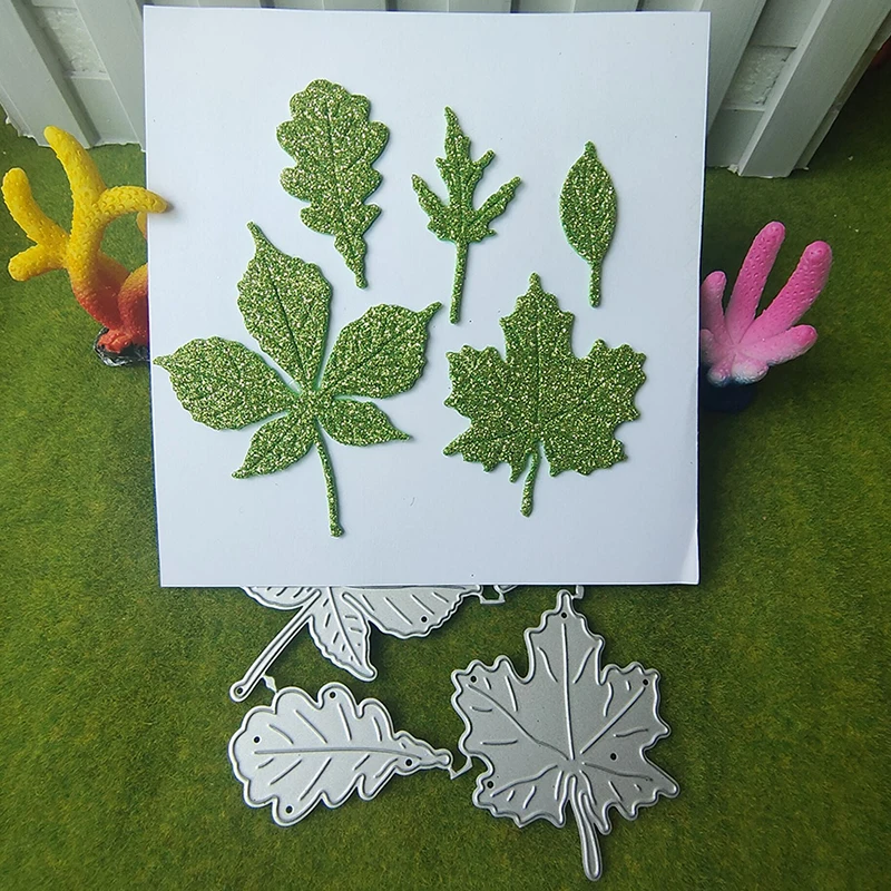 

New 5 Pcs maple leaves Metal cutting die mould scrapbook decoration embossed photo album decoration card making DIY handicrafts