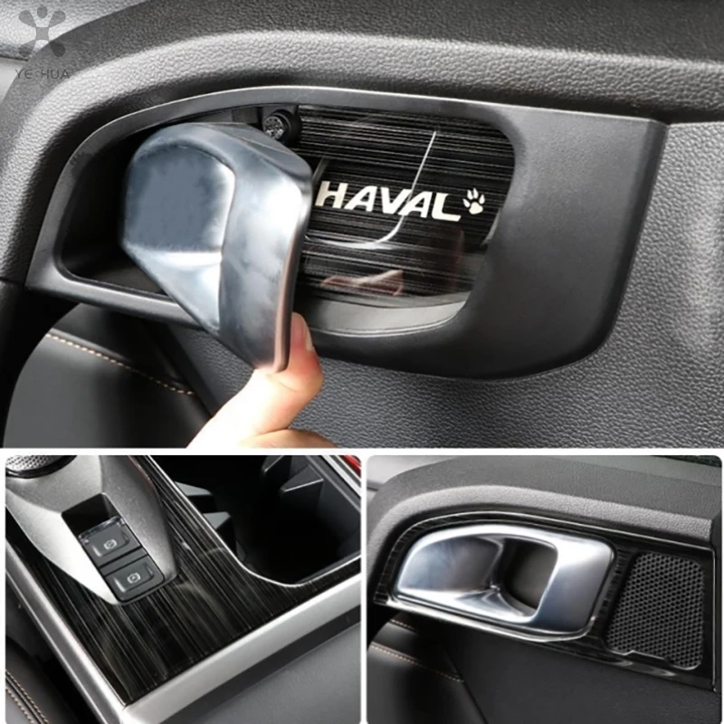 Фото Haval Dargo 2022 Dargo X 2023 2024 матовая черная автомобильная коробка переключения передач панель чехол отделка рамка наклейки аксессуары для интерьера №3