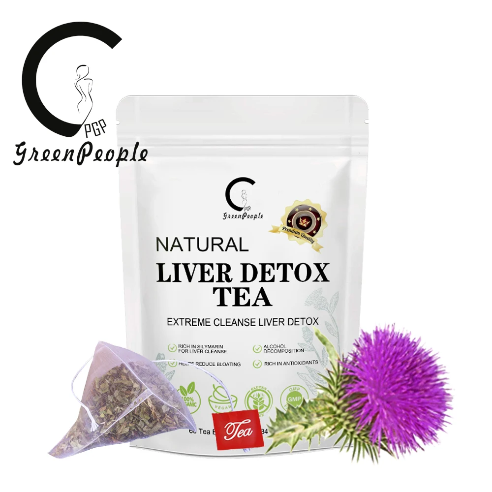 

Природный травяной L-iver детоксикационный чай GPGP Greenpeople, экстракт семян расторопши, перечной мяты, куркумы, корня лакрицы, здоровье и красота