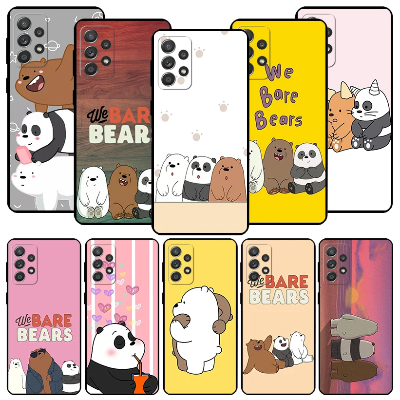 

We-Bear-Bears Black Phone Case for Samsung Galaxy A51 A71 A41 A31 A21S A50 A70 A40 A30 A20E A10 Note 20 Ultra 10 9 8 Cover