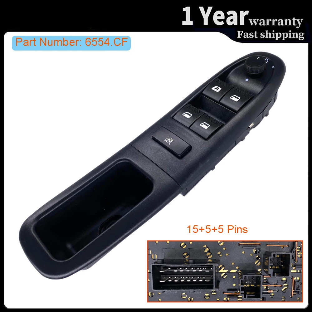 

6554.CF 6554CF Кнопка консоли управления главным окном электрического питания для Peugeot 406 8B Baujahr 1995-2001 2002 2003