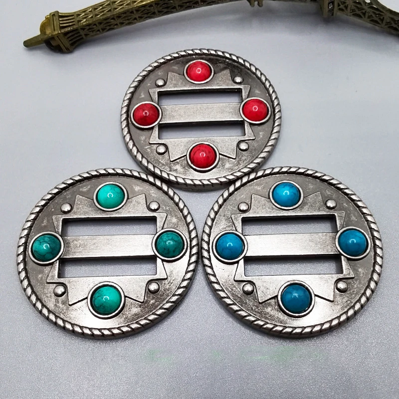 Бирюзовые металлические бусины для рукоделия 3 шт