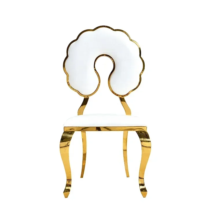 Новый дизайн стулья для отелей круглая спинка мягкая кожа нержавеющая сталь