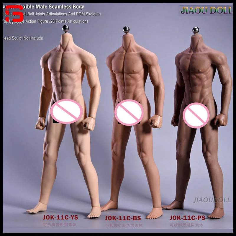

JIAOU DOLL JOK-11C 1/6 Scale Men's Seamless Super Flexible Detachable Foot 12'' Male Soldier Action Figure Body Model