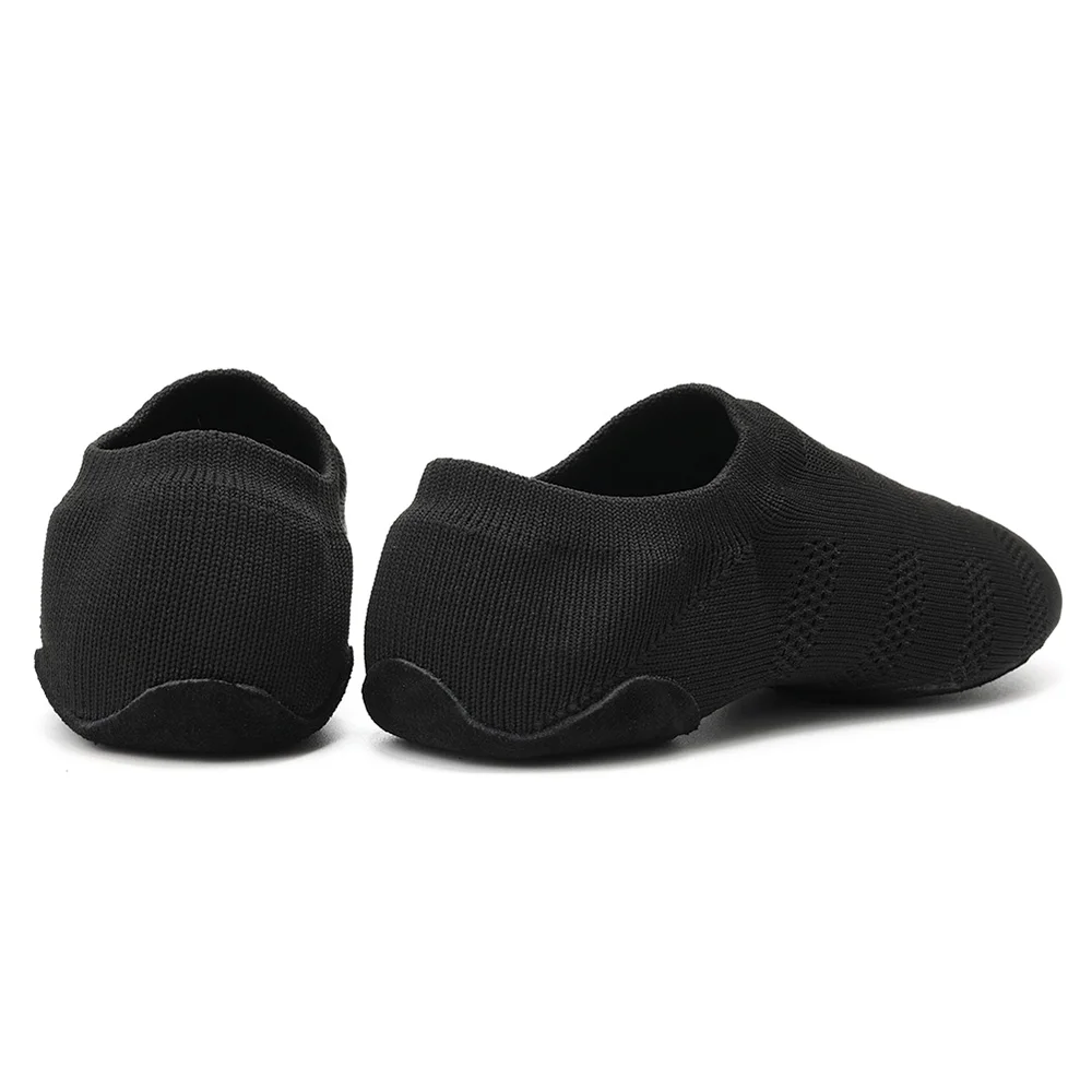 HROYL Ballroom Jazz Practice Dance Shoes Low Heel For Kids Soft Sole Black Tan Children Size Salsa Dancing Flat Sneaker Shoes