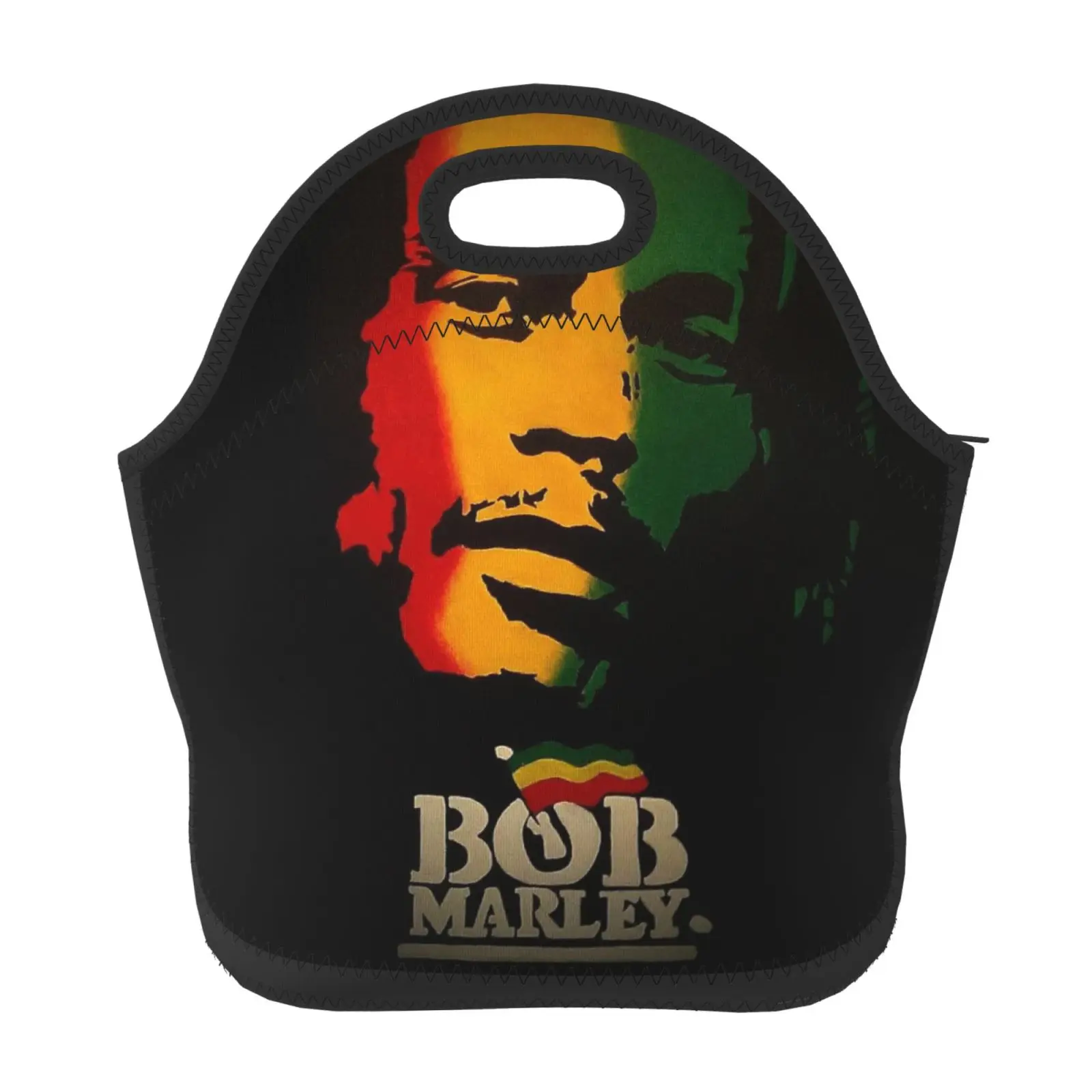 

Bob Marley Neoprene Lunch Box Reusable Insulated Lunch Bag for Women Men Lunch Box for Camping Gifts