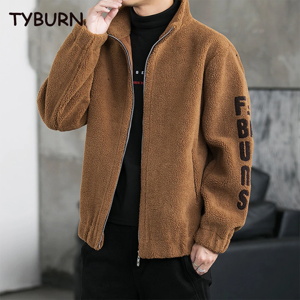 

Куртка TYBURN Мужская Флисовая с воротником-стойкой, удобная повседневная верхняя одежда из гранулированного флиса, в стиле Харадзюку, на осень-зиму