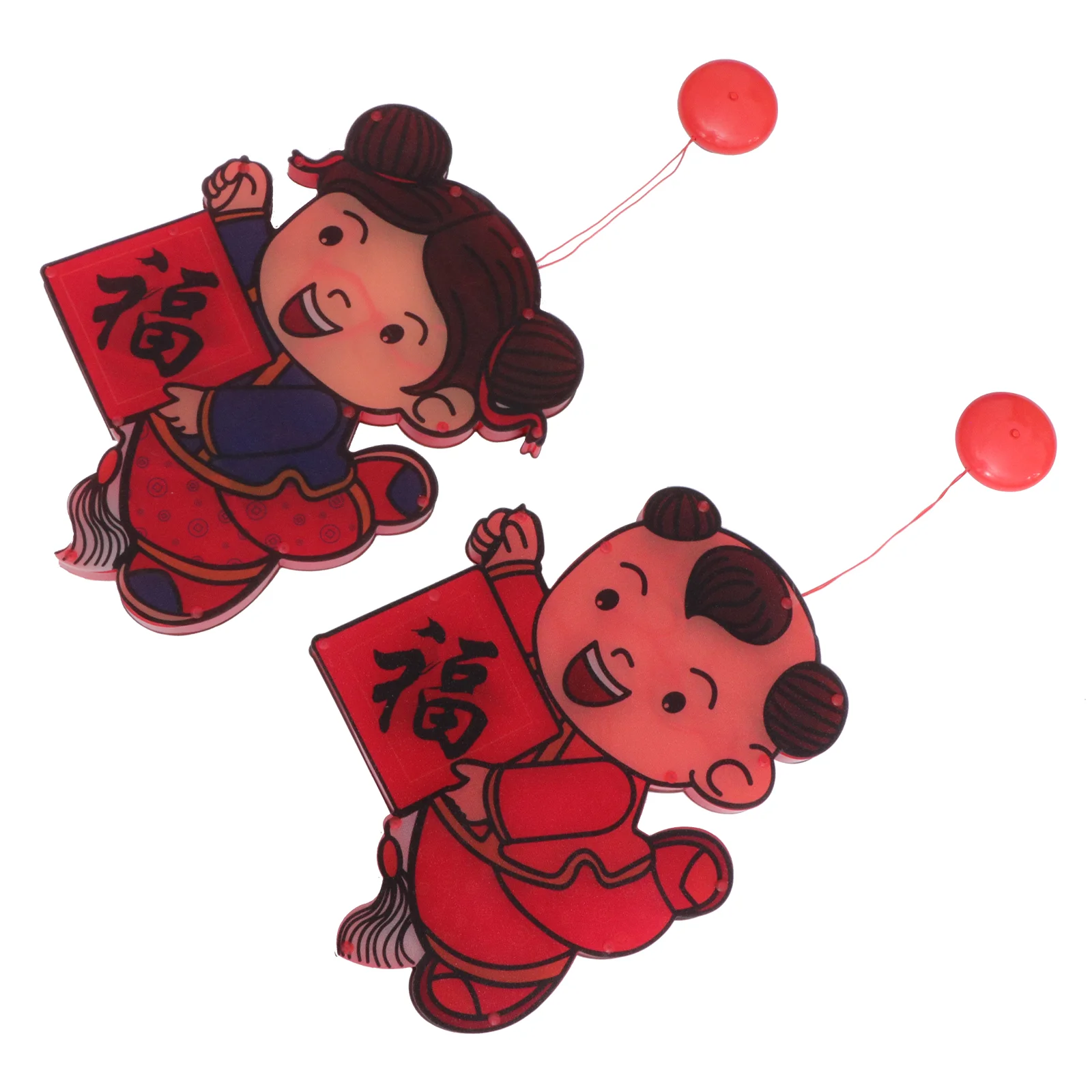 

2Pcs 2021 New Year Hanging Pendnat Classic Chinese Festival Wall Decoration(Red)