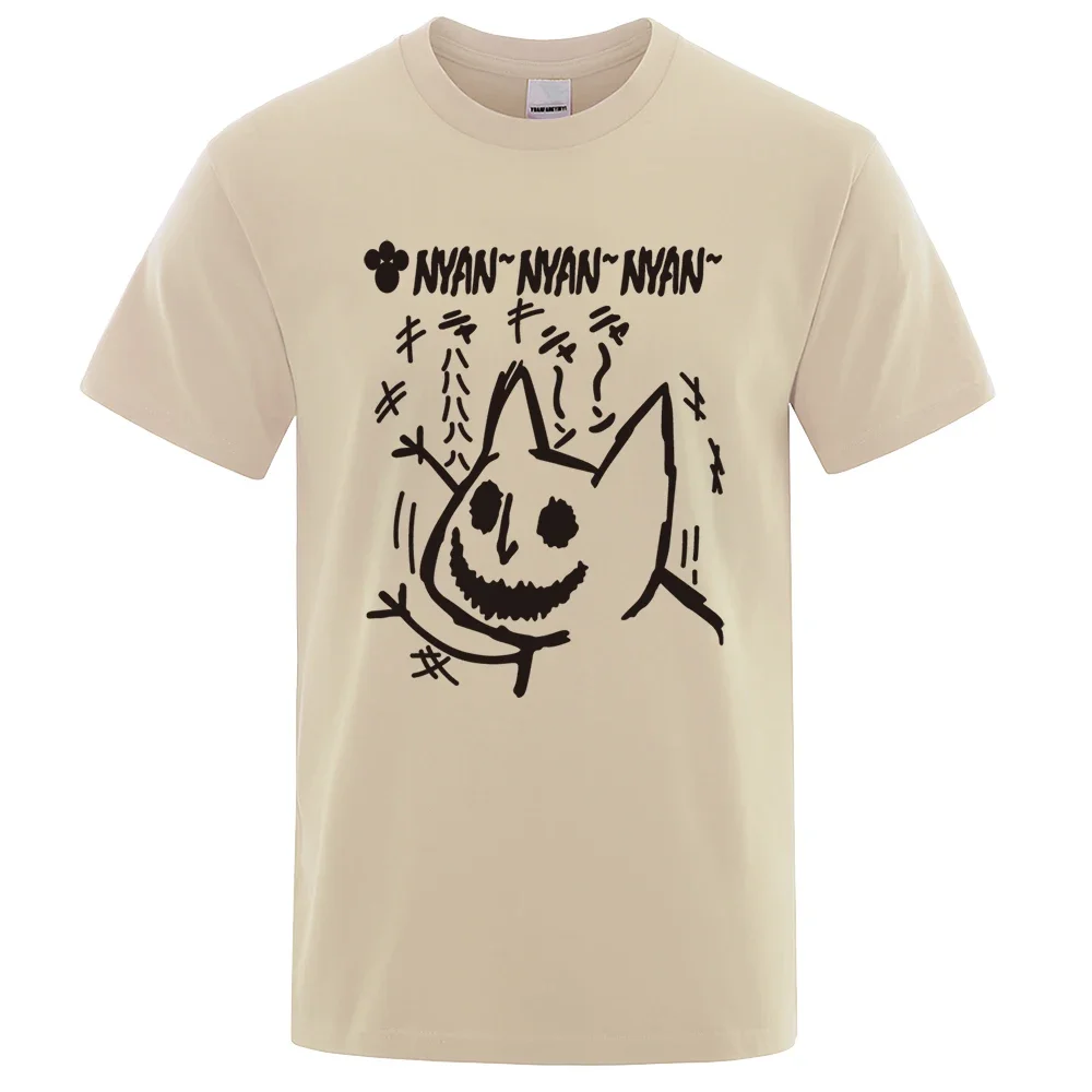 Мужские футболки Myan с удивленным котом повседневные хлопковые Модные дышащие