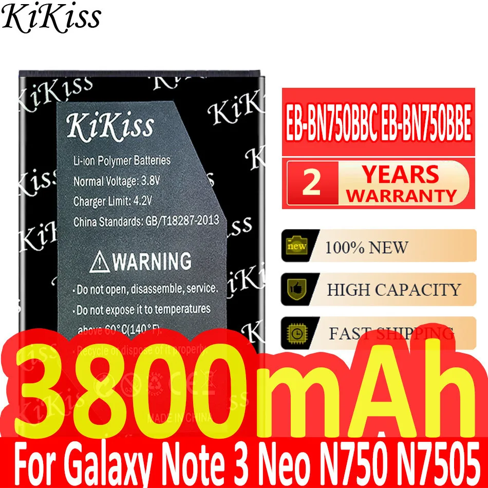 

KiKiss EB-BN750BBC EB-BN750BBE 3800mAh Battery for Samsung Galaxy Note 3 Note3 Neo N750 N7505 N7502 N7500Q N7506V N7508V E510