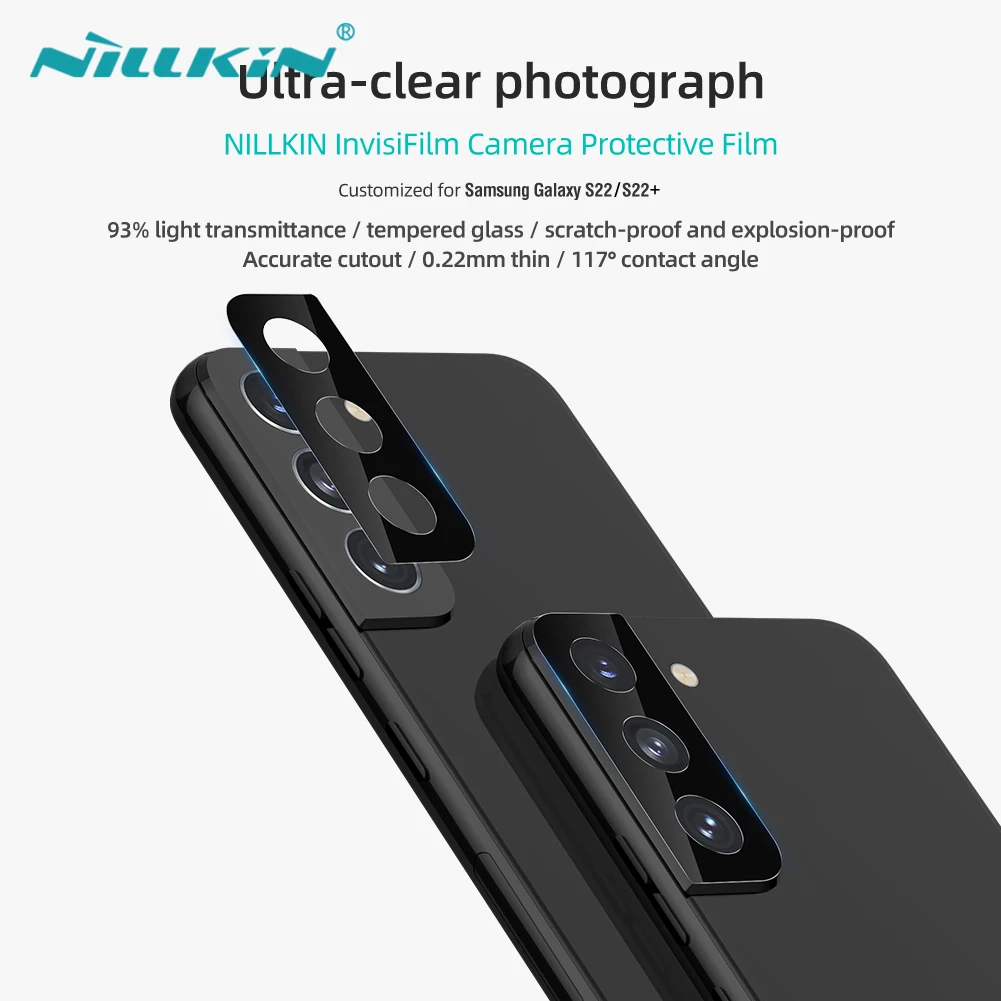 

Для samsung Galaxy S22 закаленное стекло Nillkin 2 шт. Защитная пленка для камеры HD AR пленка для samsung S22 + Plus задняя линза камеры