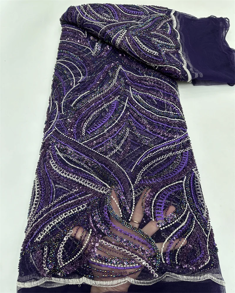 Африканская кружевная ткань с бисером 2025 высокое качество сетчатая для жениха