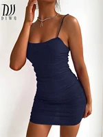 2022 summer sexy women spaghetti strap mini dress spring sleeveless party club bodycon a line dress
