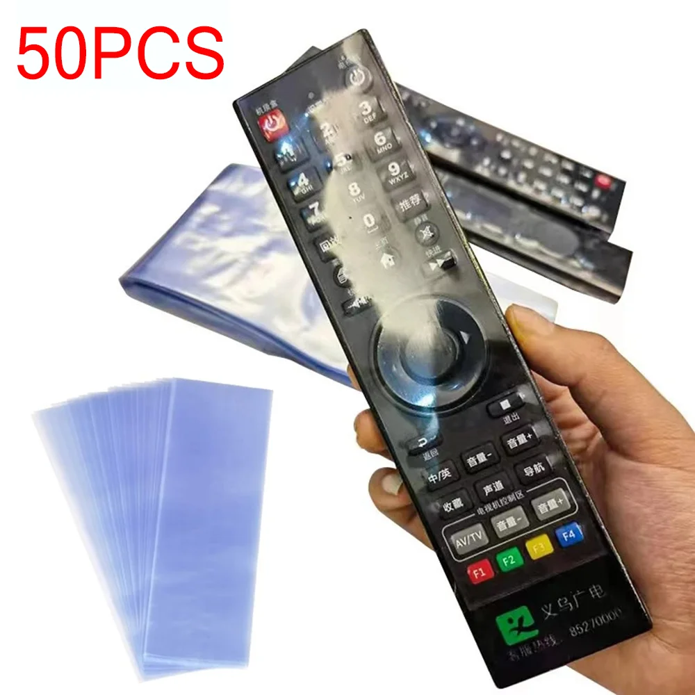 

50Pcs Transparent Shrink Film Bag Anti-Dust Protective Case Cover for Tv Air Conditioner Remote Control Shrink Plastic Sheets