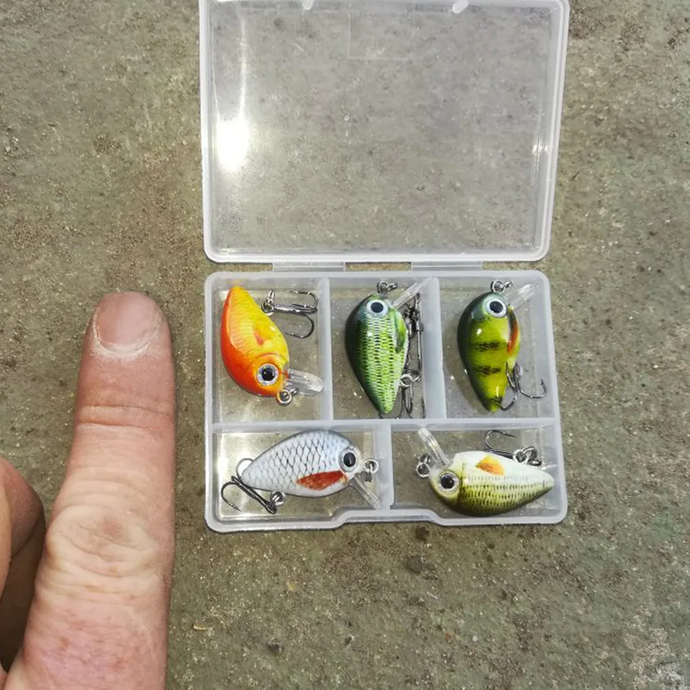 TREHOOK 5pcs 1.5g 3cm Mini Wobblers/Crankbait Fishing Lure Artificial Bait Hard Floating Wobbler for Fish Bass Tackle - купить по