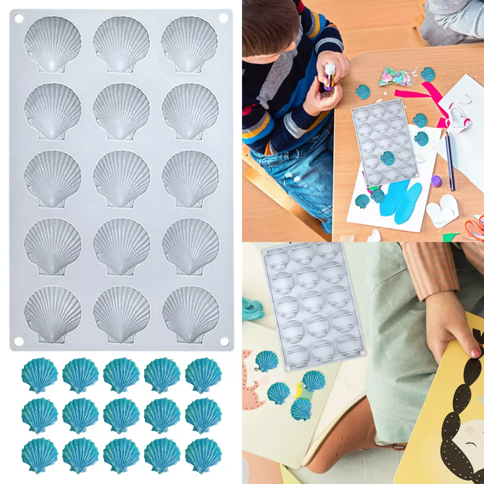 

NEW2023 Christmas DIY Simulation Shell Silicone Tools Dinner Plate Decoration Baking Tools Mini Baking Pan 9 X 13 Pan with Rack