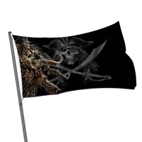 skull outdoor banner skull pattern fade resistant decorative banner lightweight design printed polyester pirate flag with fine