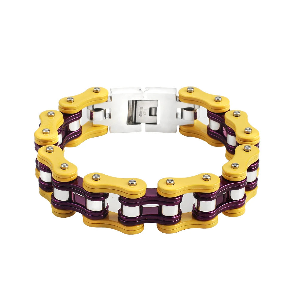 

16mm Punk Bicycle Bracelet For Men Women 316L Stainless Steel Hip Hop Rock Motorcycle Chains Bangles Fashion Jewelry Accesories