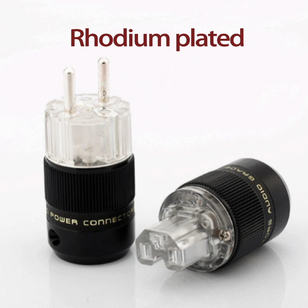 

High Quality Schuko Power Plug EU Plug Hifi European plug Male Female Power Plug 24K Gold plated Rhodium silver Plated HIFI diy