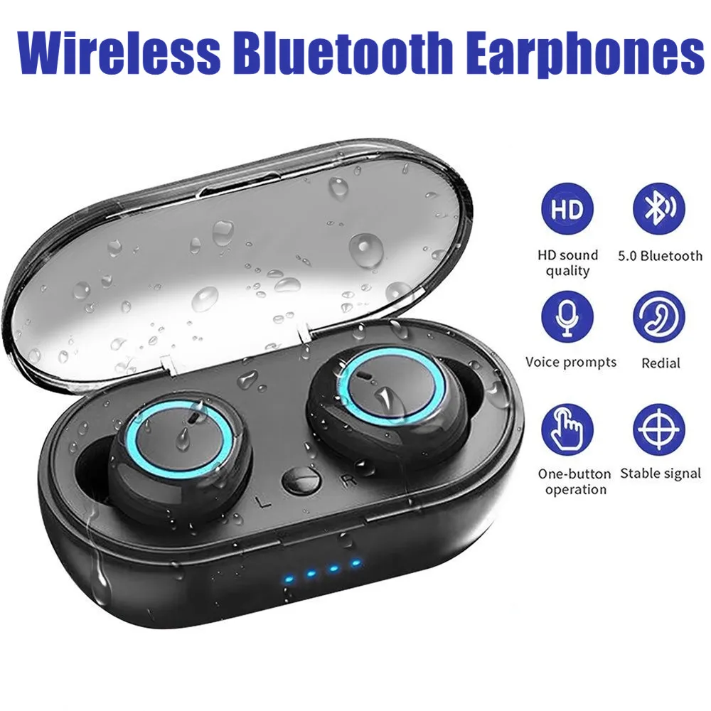 

TWS-наушники Bluetooth, беспроводная гарнитура, водонепроницаемые басовые наушники, Беспроводные стереонаушники с сенсорным управлением, спортивные наушники