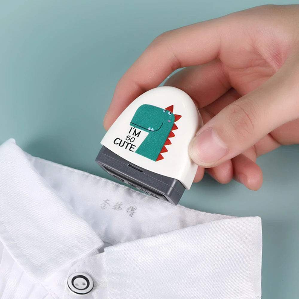 

Cute Cartoon Animal Dinosaur Children's Clothes Stamp For Personalise For Baby Student Clothes Chapter Children's Seal Kids