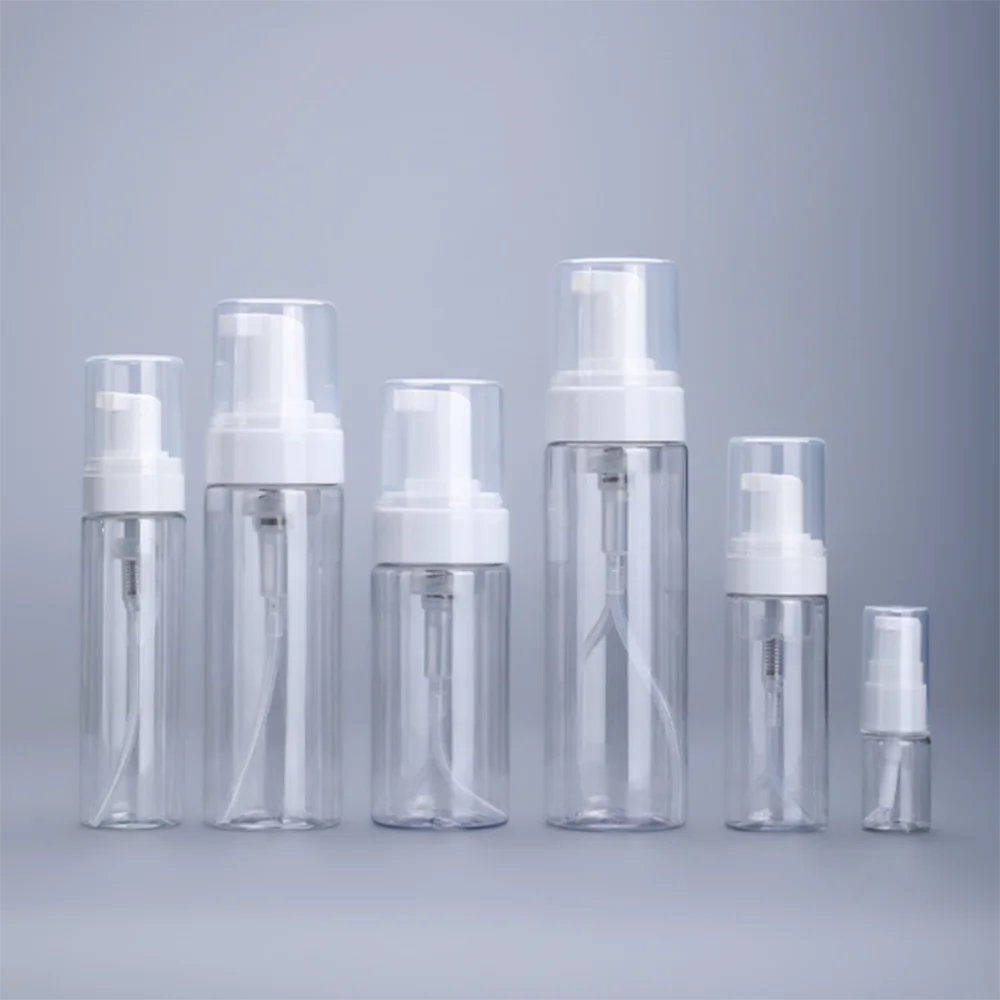 

50/80/100/150/200ml Plastic Foam Pump Bottle Refillable Portable Foam Bottle Empty Cosmetic Container Traveler Cleaner Soap Tool