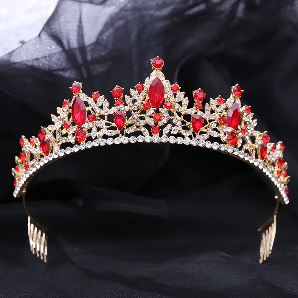 

Diverse Color Crystal Crowns Bride Tiara Fashion Queen Hair Jewelry For Wedding Crown Headpiece Wedding Accessories Hairwear