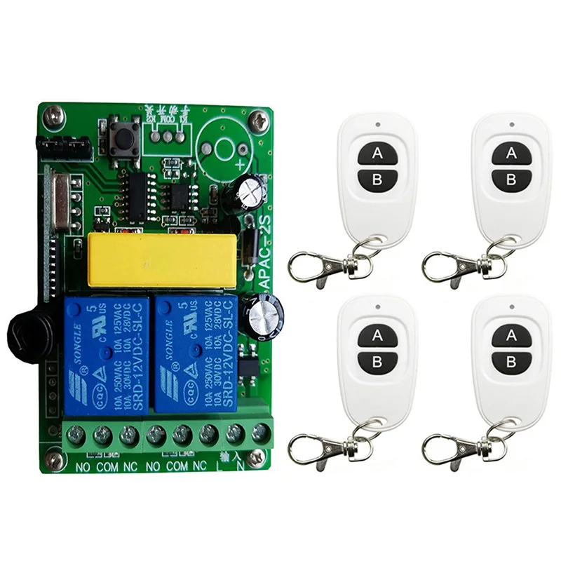 Универсальный беспроводной пульт дистанционного управления 433 МГц 10 А реле 220 В 2-канальный модуль приемника + RF 433 МГц пульты дистанционного управления