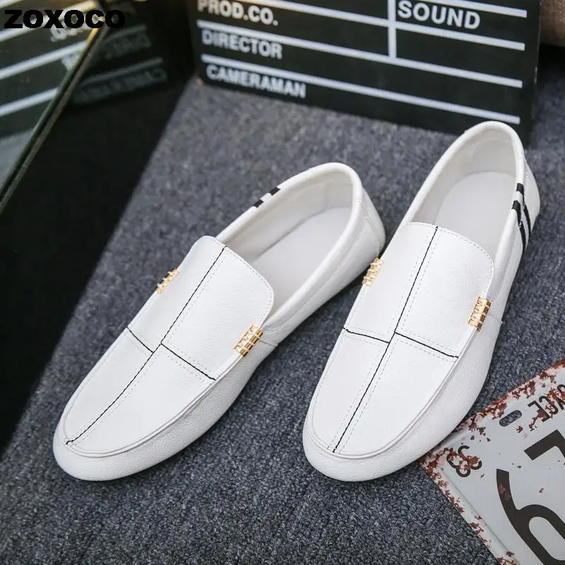 

Spring Autumn Men Loafers PU Leather Driving Boat Shoes Slip-On Casual Doug Shoes Moccasin Breathable Soft Male Flats